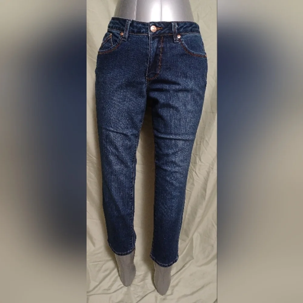 Jag Jeans Womens Slim Ankle Dark Blue Indigo Denim